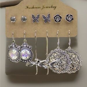 18 Pairs Bohemian Ethnic Silver Teardrop Drop Dangle Earrings